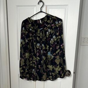 Ann Taylor Floral Button-Front Blouse